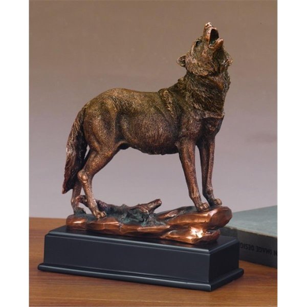 Marian Imports Marian Imports F53197 Wolf Bronze Plated Resin Sculpture 53197